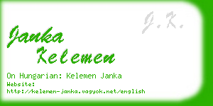 janka kelemen business card